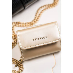 Mały portfel damski beżowy lakierowny portmonetka RFID - Peterson 011-WEI-PUS